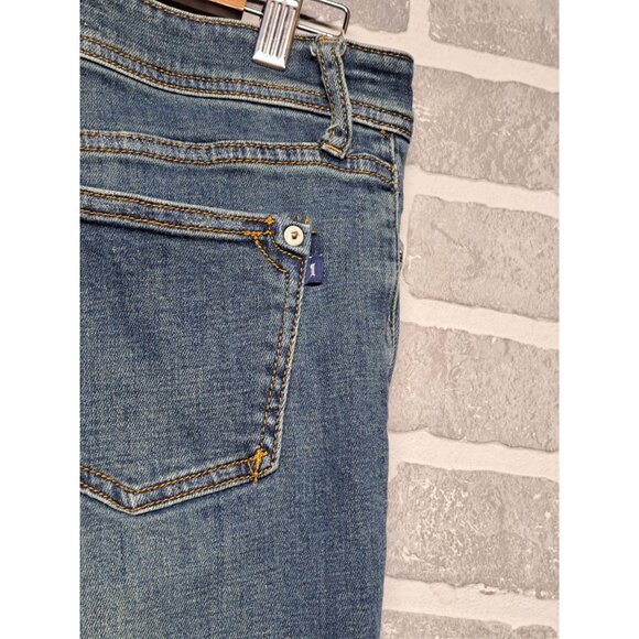 Anthropologie Pilcro Womens Slim Boyfriend  Blue Denim Distressed Jeans Size 26 - Picture 8 of 9